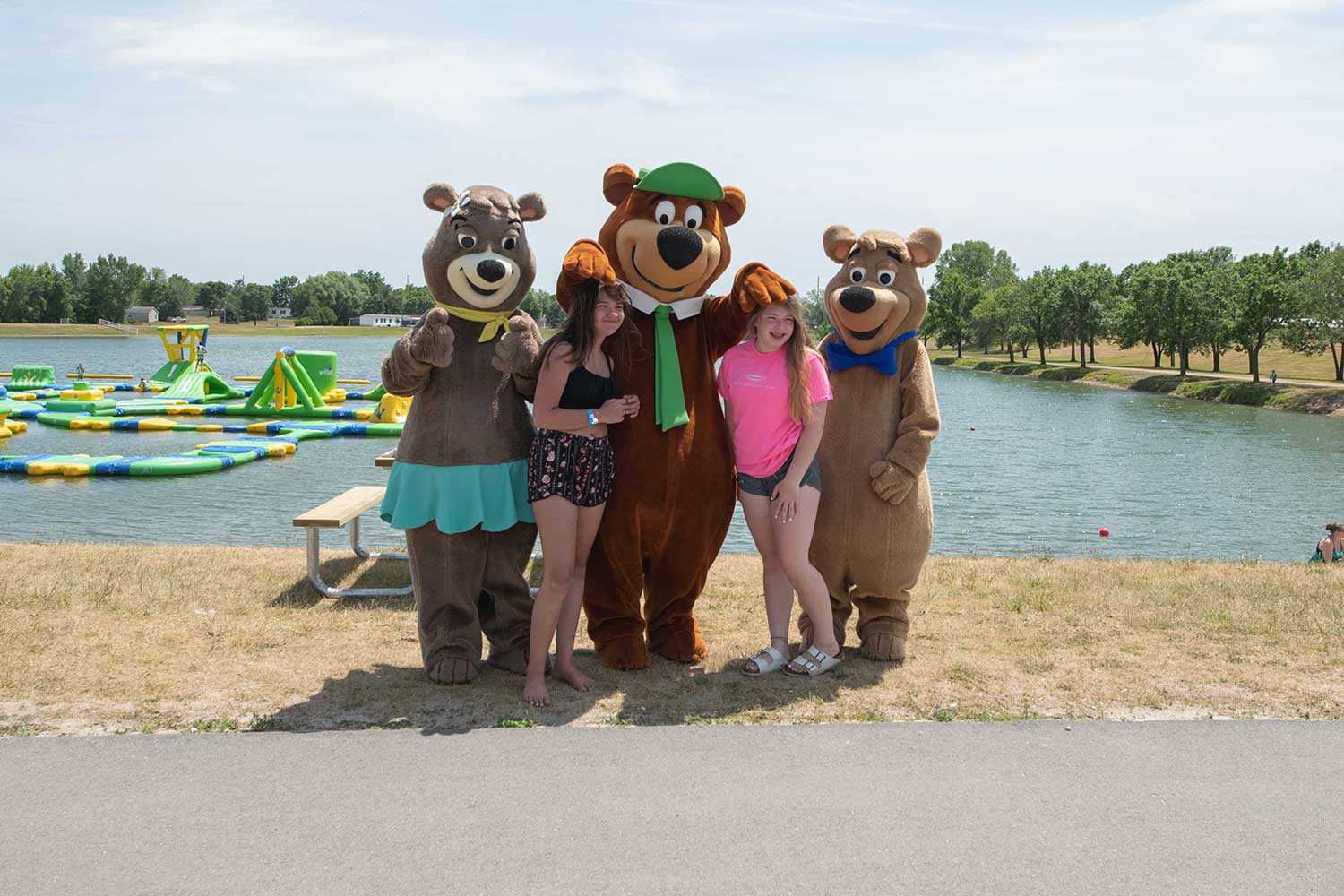 rv resort, pictures with the bears, yogi and friends